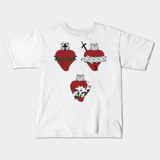 Hearts of Jesus, Virgin Mary and St. Joseph Kids T-Shirt